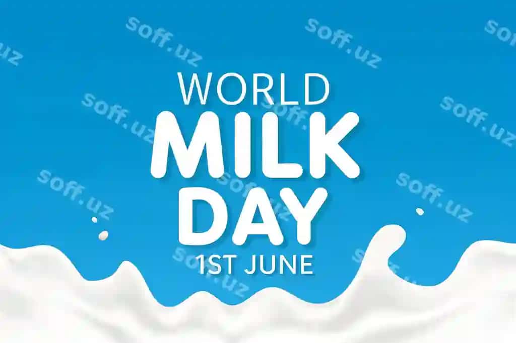 Dunyo Sut Kuni tabriklash poyezri | World milk day celebration poster