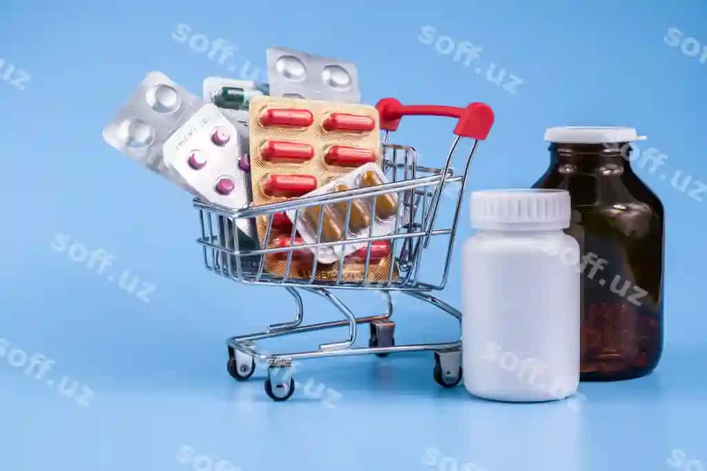 Dori vositalari vitaminlar antioksidant qo'shimcha mahsulotlar xarid savati | Medicine vitamins antioxidant supplements trolley shopping cart