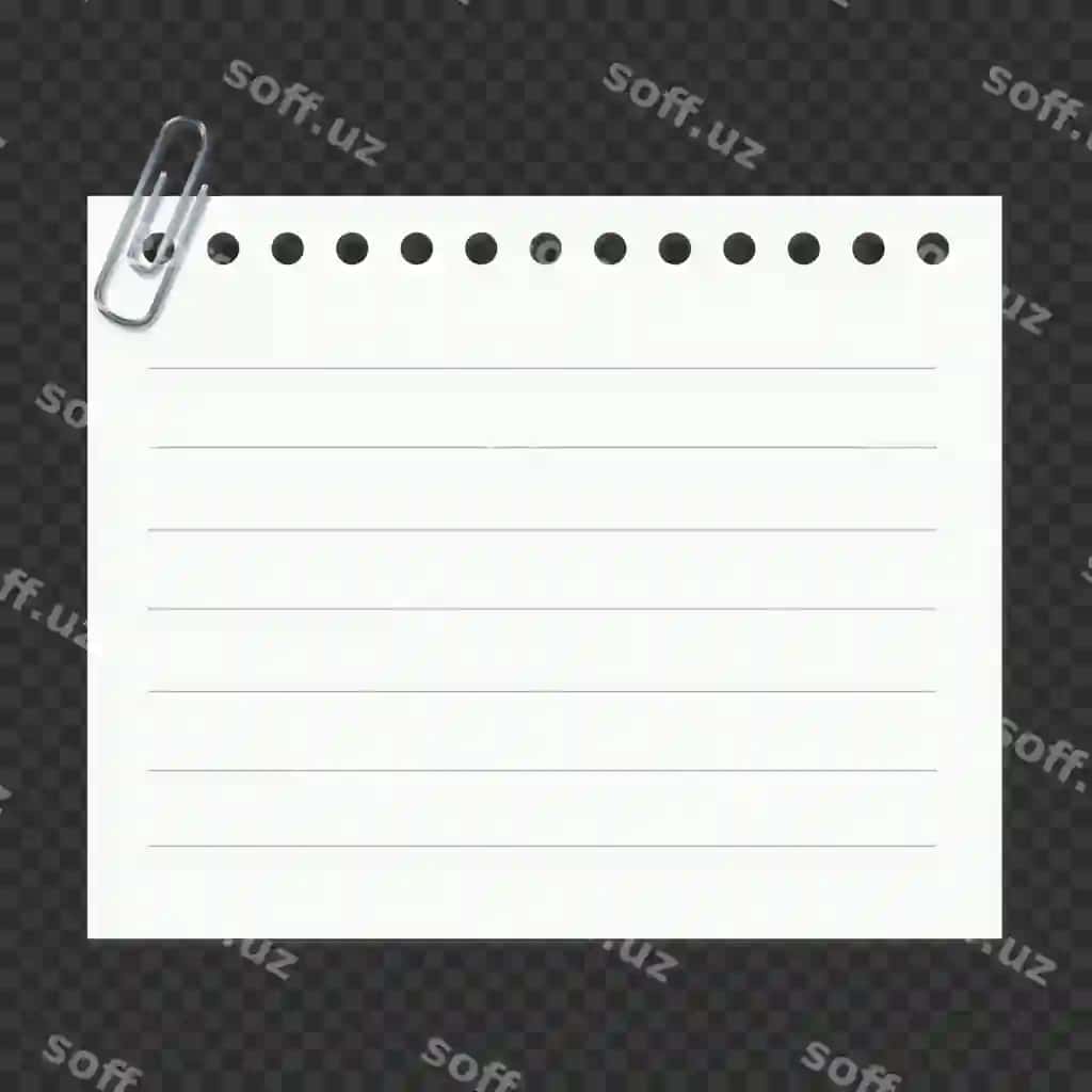 Boshqatma boshidagi qismli bloknot va qog'oz qo'shiqchasi | Blank notepad with paperclip