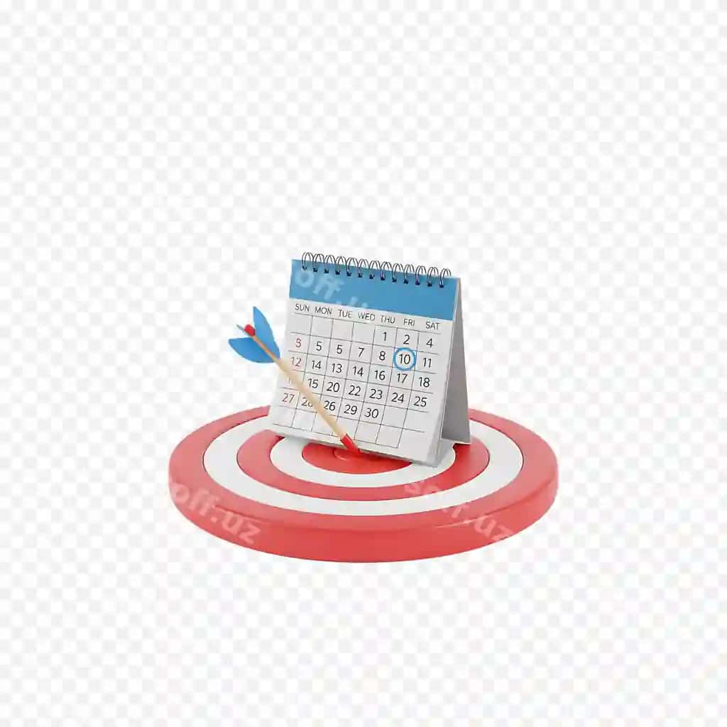 Muddat maqsadga erishish konsepsiyasi kalendarli maqsad | Deadline goal achievement concept with calendar target