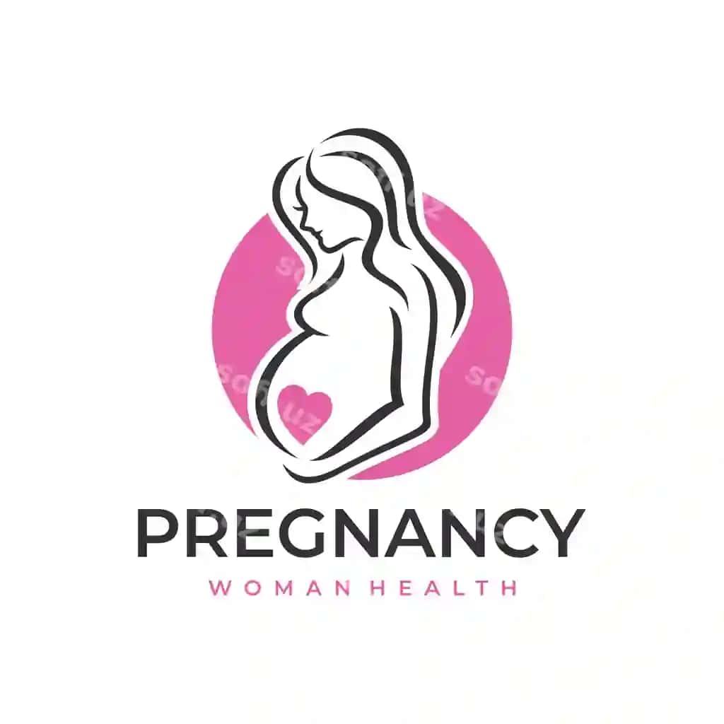 Homil ayol onasiga oid logotip vektor ikonka illustratsiyasi | Pregnancy pregnant woman maternal logo vector icon illustration