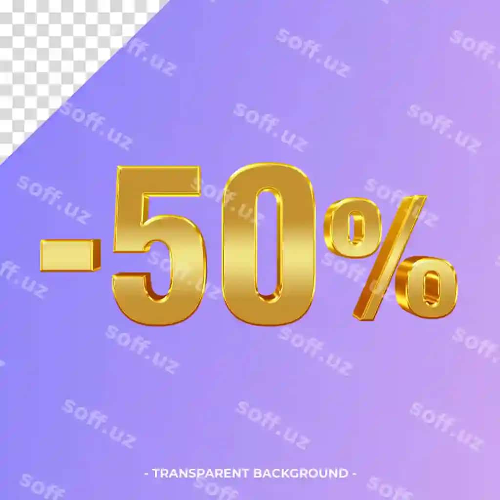 50 foiz taklif 3d render ajraltirilgan | 50 percent offer 3d rendering isolated