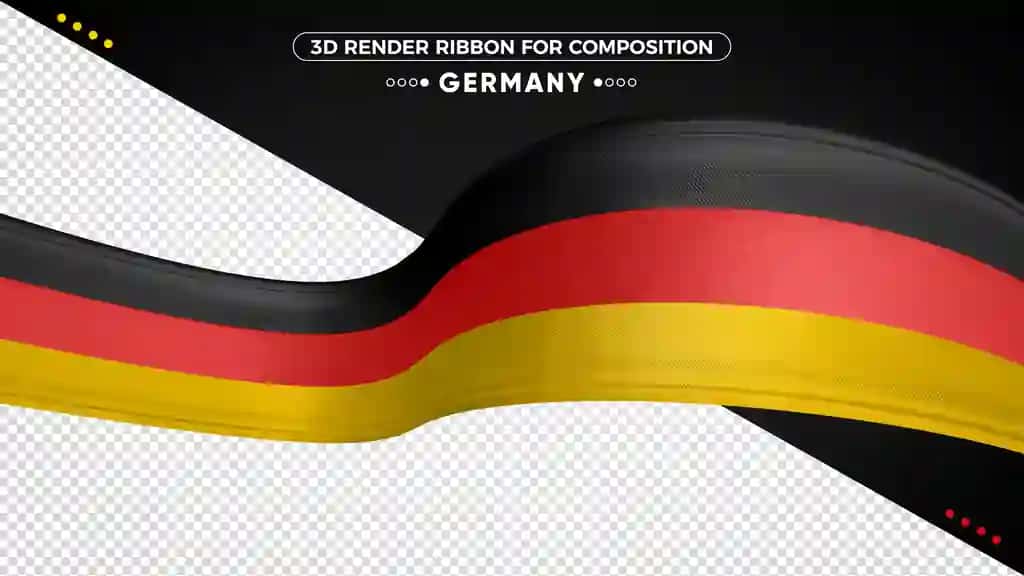 Bayroq ranglari bilan Germaniya 3D lenta | Germany 3d ribbon with flag colors