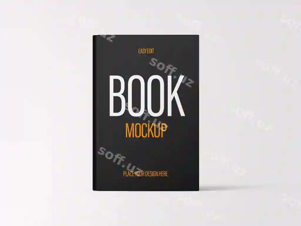 Qora kitob mockup mahsulot taqdimoti | Black book mockup product presentation