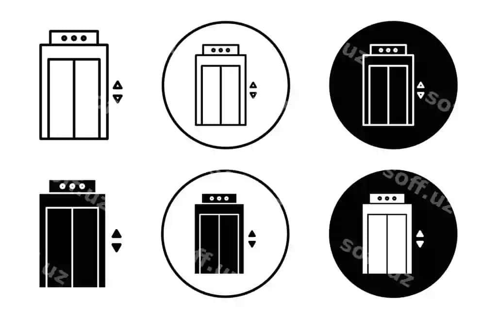 Lift ikonasi konturi tekis ikonasi | Elevator icon outline flat icon