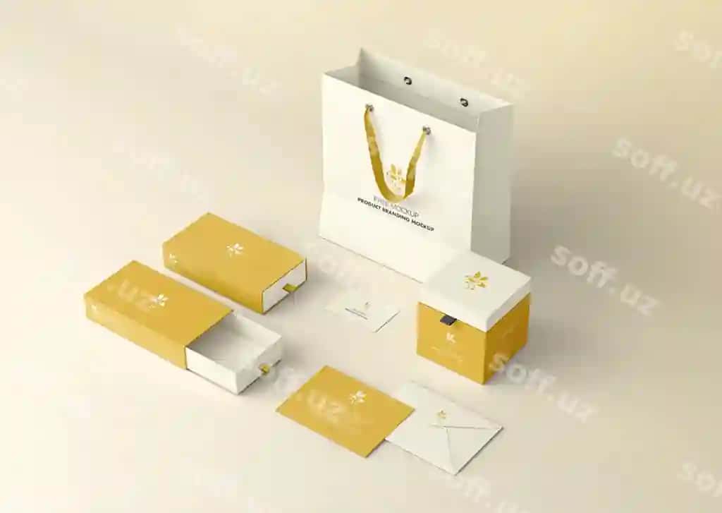 Mahsulot brendlash PSD namunasi | Product branding psd mockup