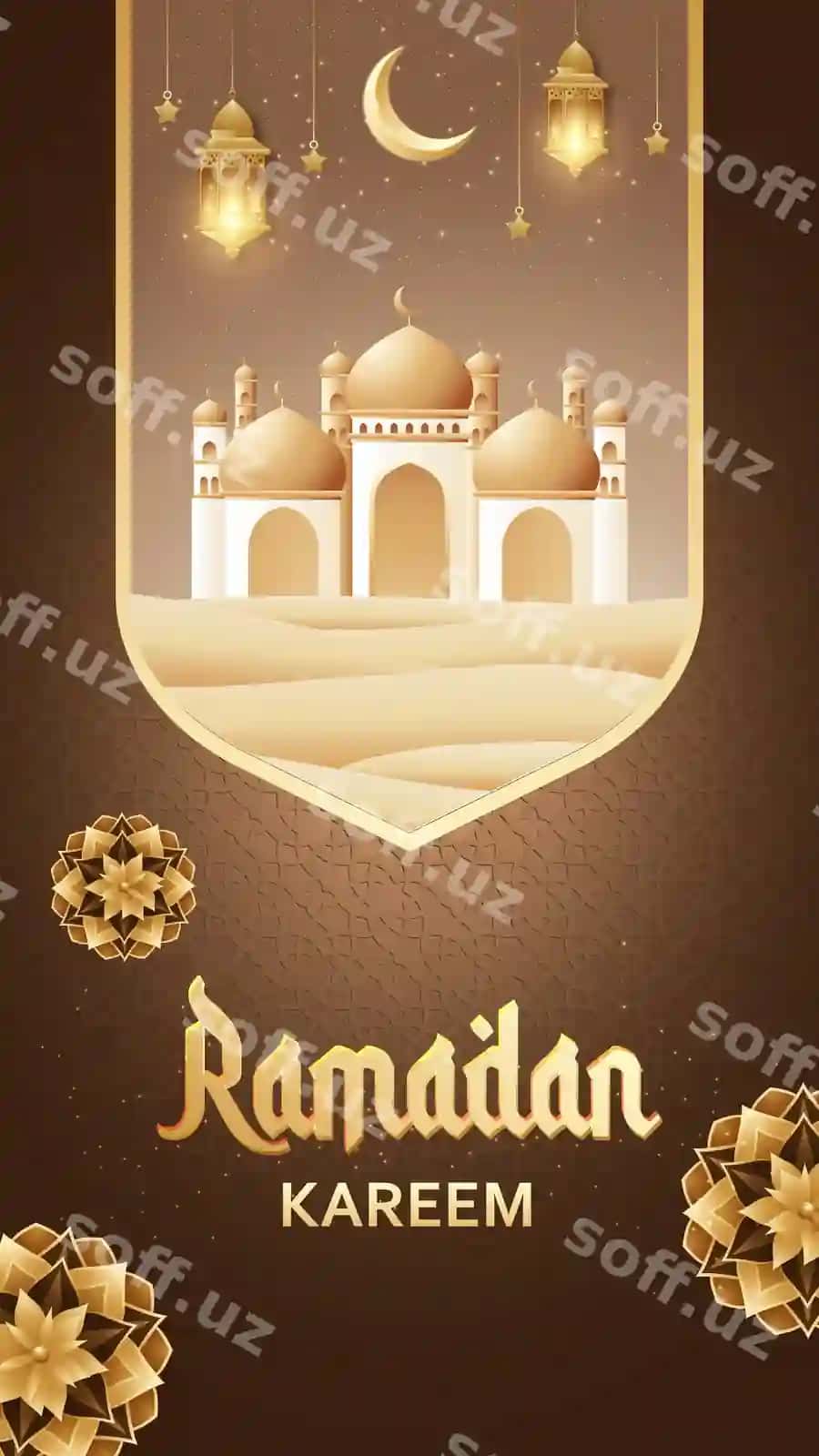 Ramazon kamillay vektor fonga shablon 3 | Ramadan kareem vector background template 3