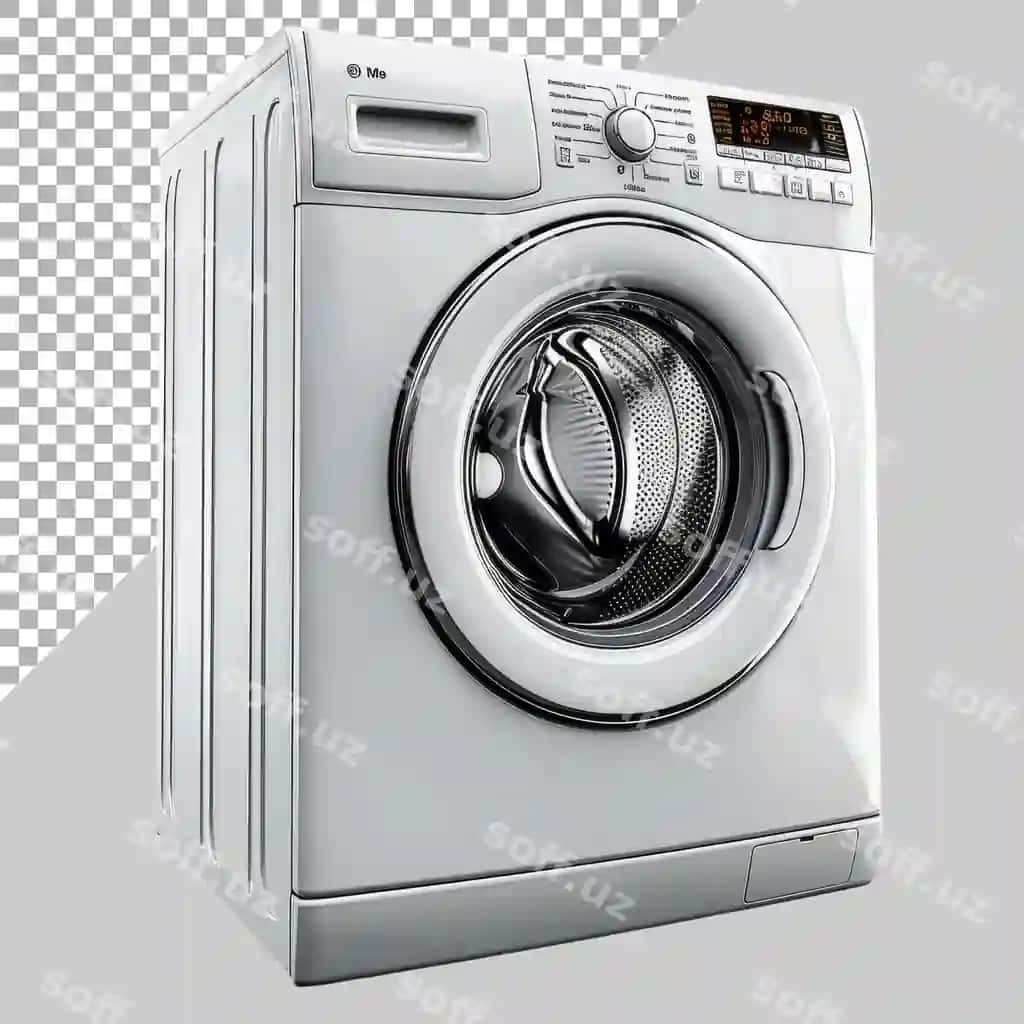 3d realistik zamonaviy yuvish mashinasi orqa fonda hech qanday orqa fon | 3d realistic modern washing machine without background no background
