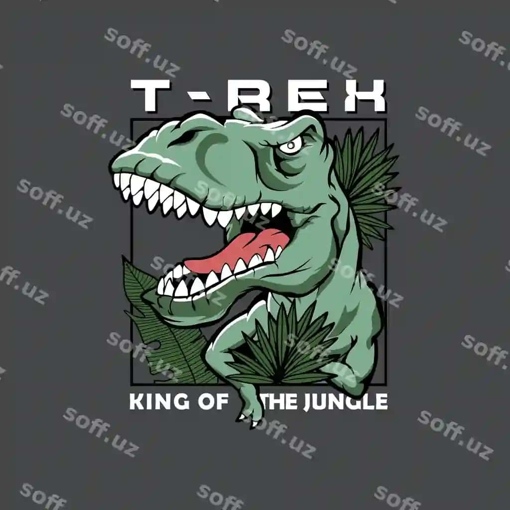Vektor illustratsiyasi dinosav T rex kiyib retro poyezr vektori | Vector illustration dinosaur wearing t rex with retro poster vector