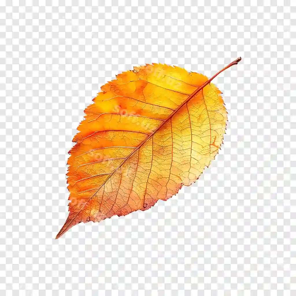 Kuz bargi ajraltirilgan shaffof fonda | Autumn leaf isolated transparent background