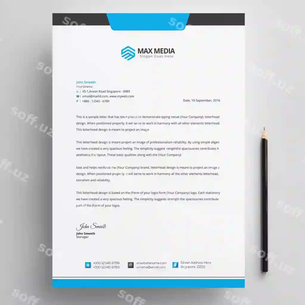 Zamonaviy kompaniya taksiriy qog'ozi | Modern company letterhead