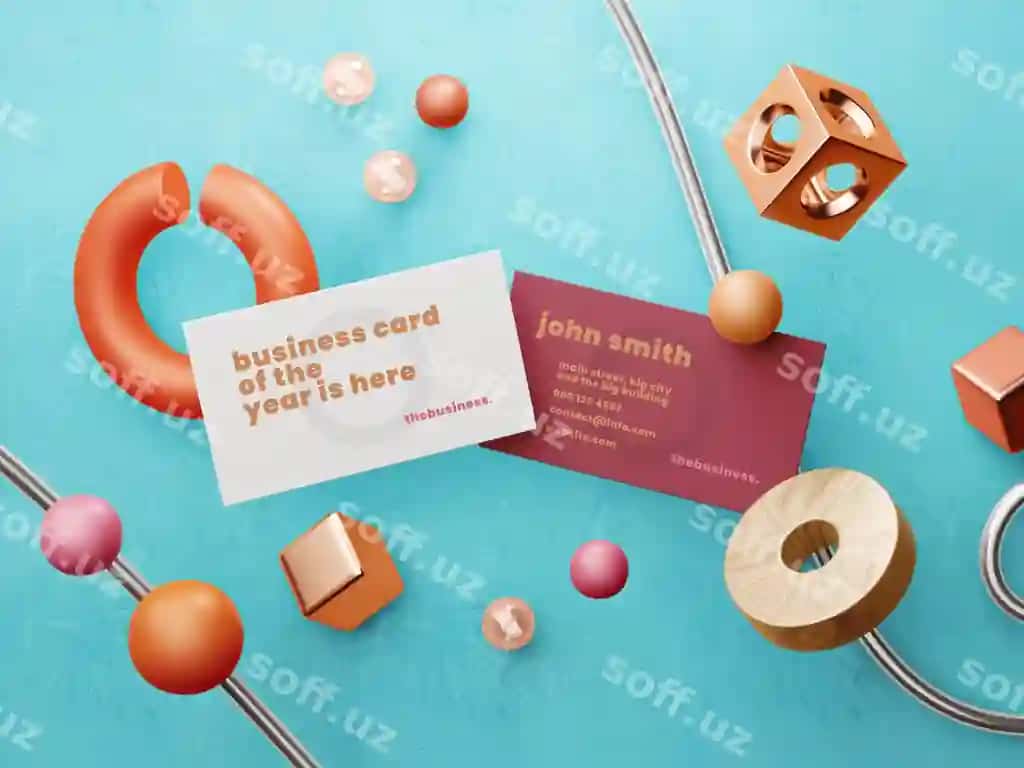 Zamonaviy kontsept san'ati bisnes kartochka namuna shabloni | Modern concept art business card mockup tempalte
