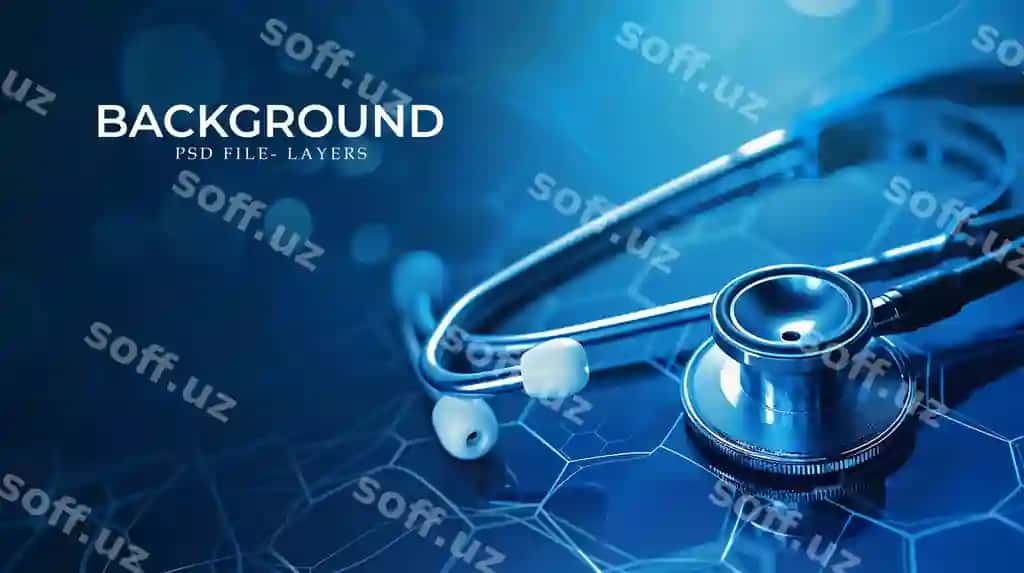 Rasm stetoskop ko'k fon | Picture stethoscope blue background