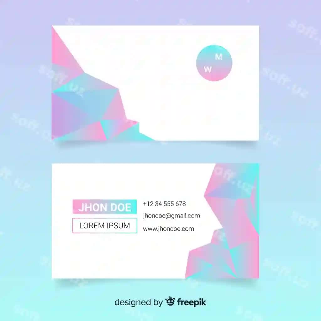 Shablon abstrakt ko'pburchak biznes vizitka | Template abstract polygonal business card