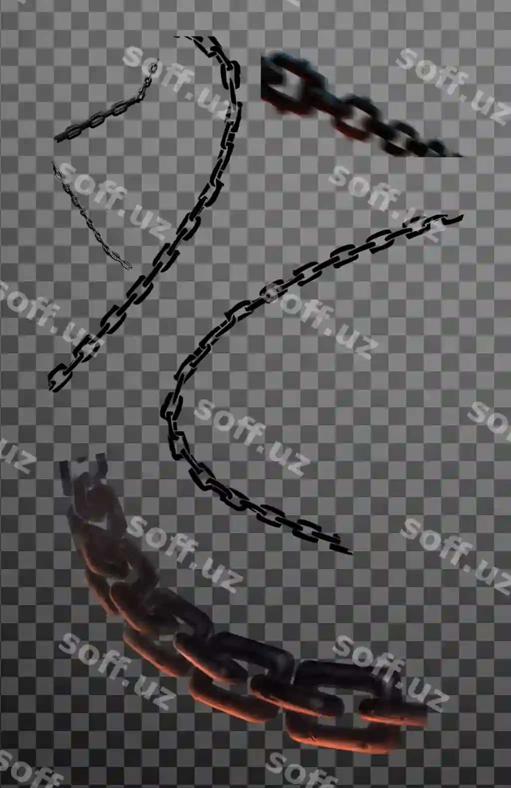 Metall xavfsizlik quvvat konsepsiyasidan izolyatsiya qilingan shaffof PSD kuchlanishli zanjirlar | Psd strained chains from metal security power concept isolated transparent