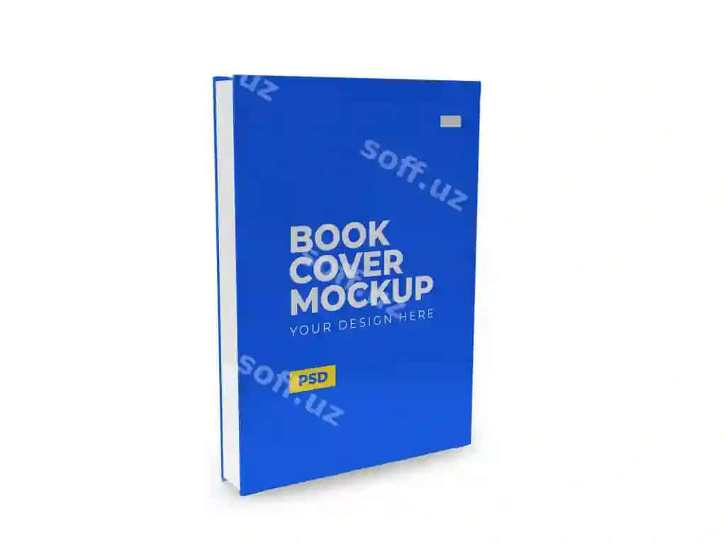 Kitob valyutasi mockup tekis oq fondairganda | Book cover mockup isolated white background