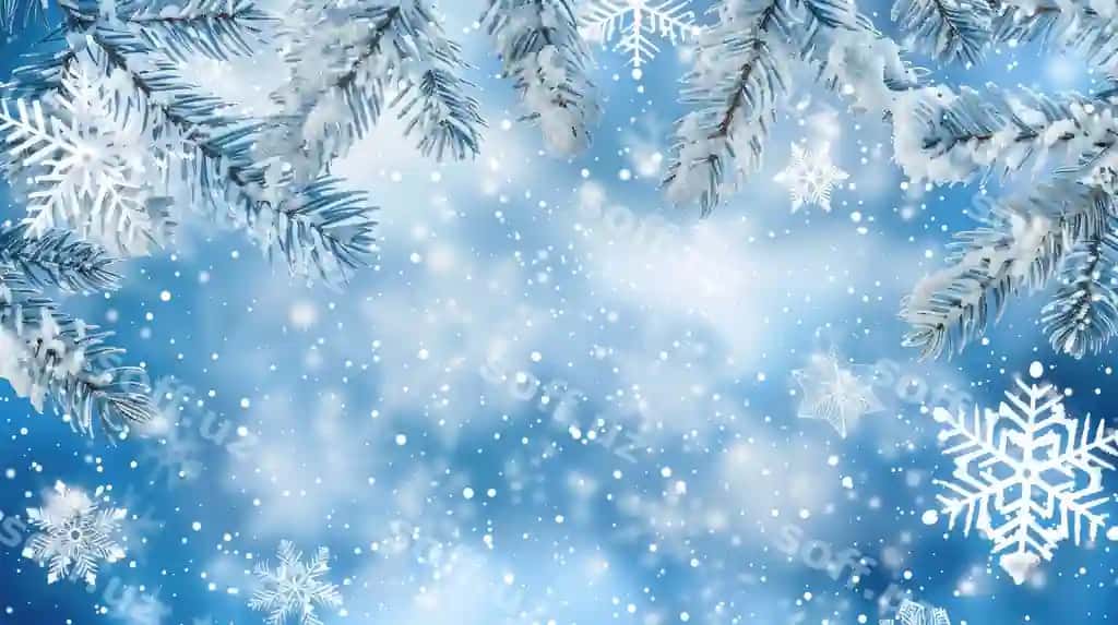 Qish fonida qor ochiyotlari bilan Rojdestvo va Yangi yil konsepsiyasi | Winter background with snowflakes christmas new year concept