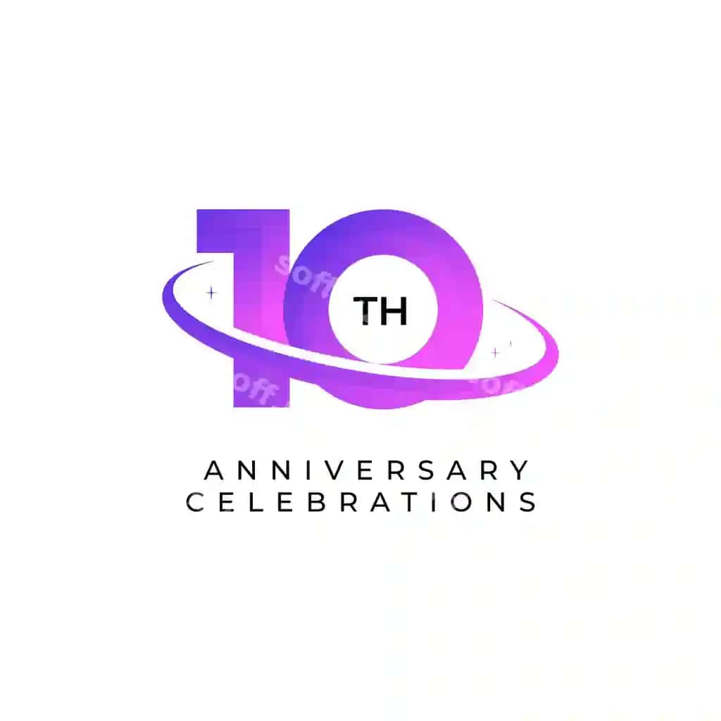 O'ninchi yillik yodgorlik logo dizayn shabloni | 10th years anniversary logo design template