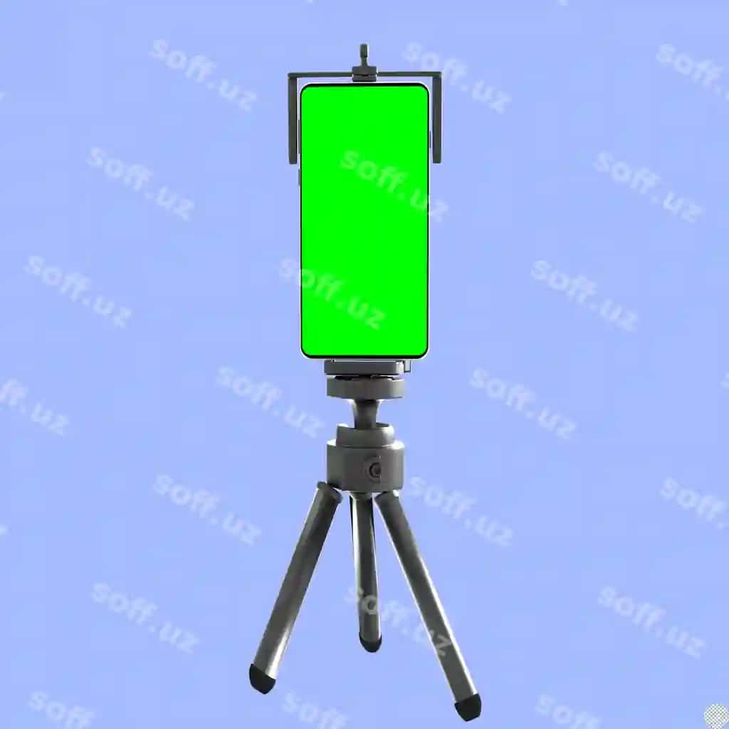 Akıllı telefon yashıl ekranli tipdagi ajraltirilgan realistik 3d render | Smartphone with green screen tipod isolated realistic 3d render