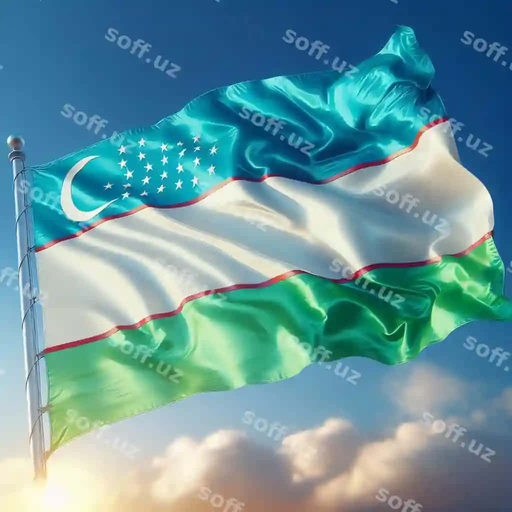 O'zbekiston bayroqi chiroyli ko'tarilmoqda | Uzbekistan flag beautiful waving