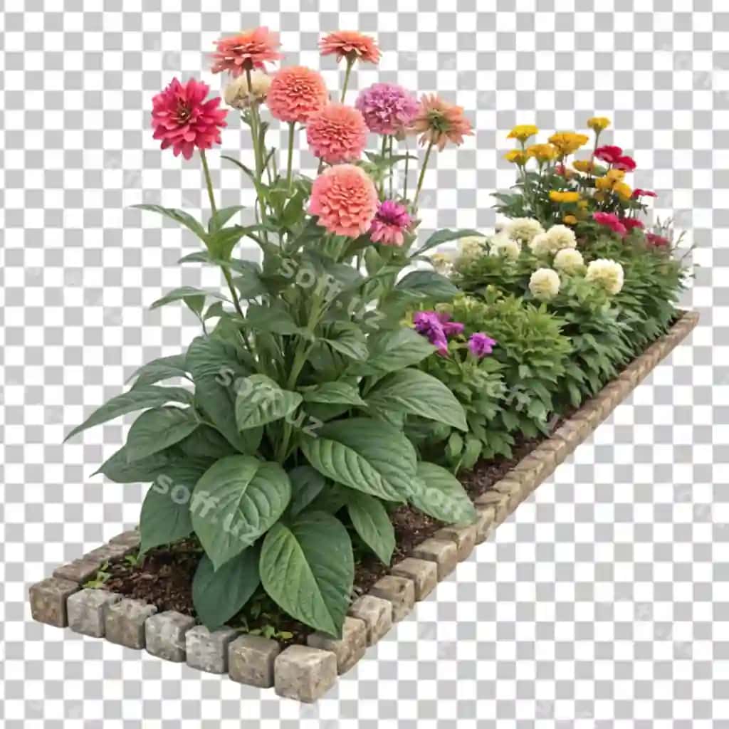 Gul ekimi ajralgan shaffof fon | Flower bed isolated transparent background