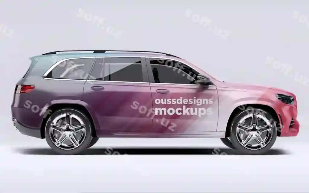 Suv car mockup with custom design | Suv car mockup with custom design
