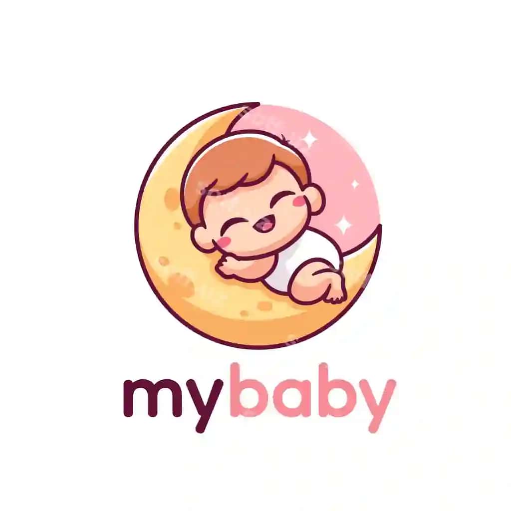 Yoqimli bola uyqu oy logotip dizayni | Cute baby sleep moon logo design