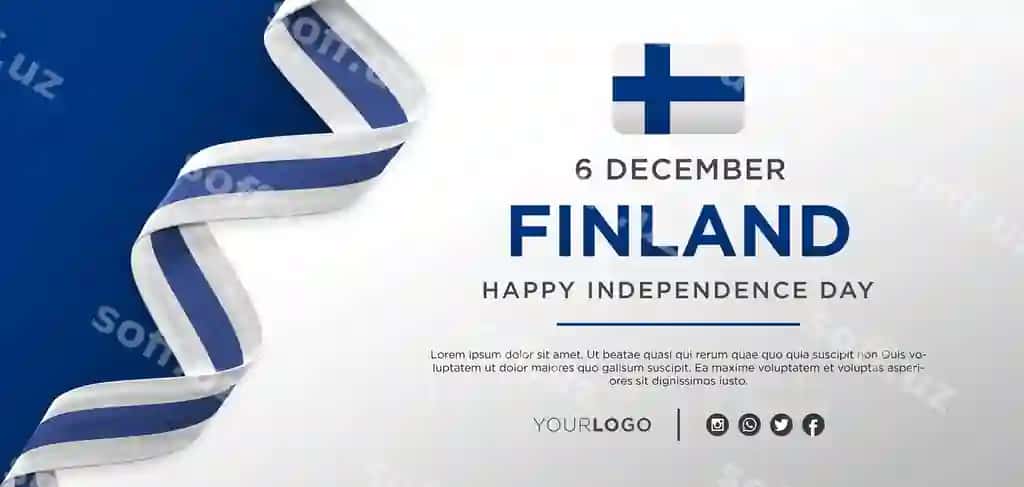 Finlandiya milliy mustaqillik kuni tabriklama banderasi milliy yubiley | Finland national independence day celebration banner national anniversary