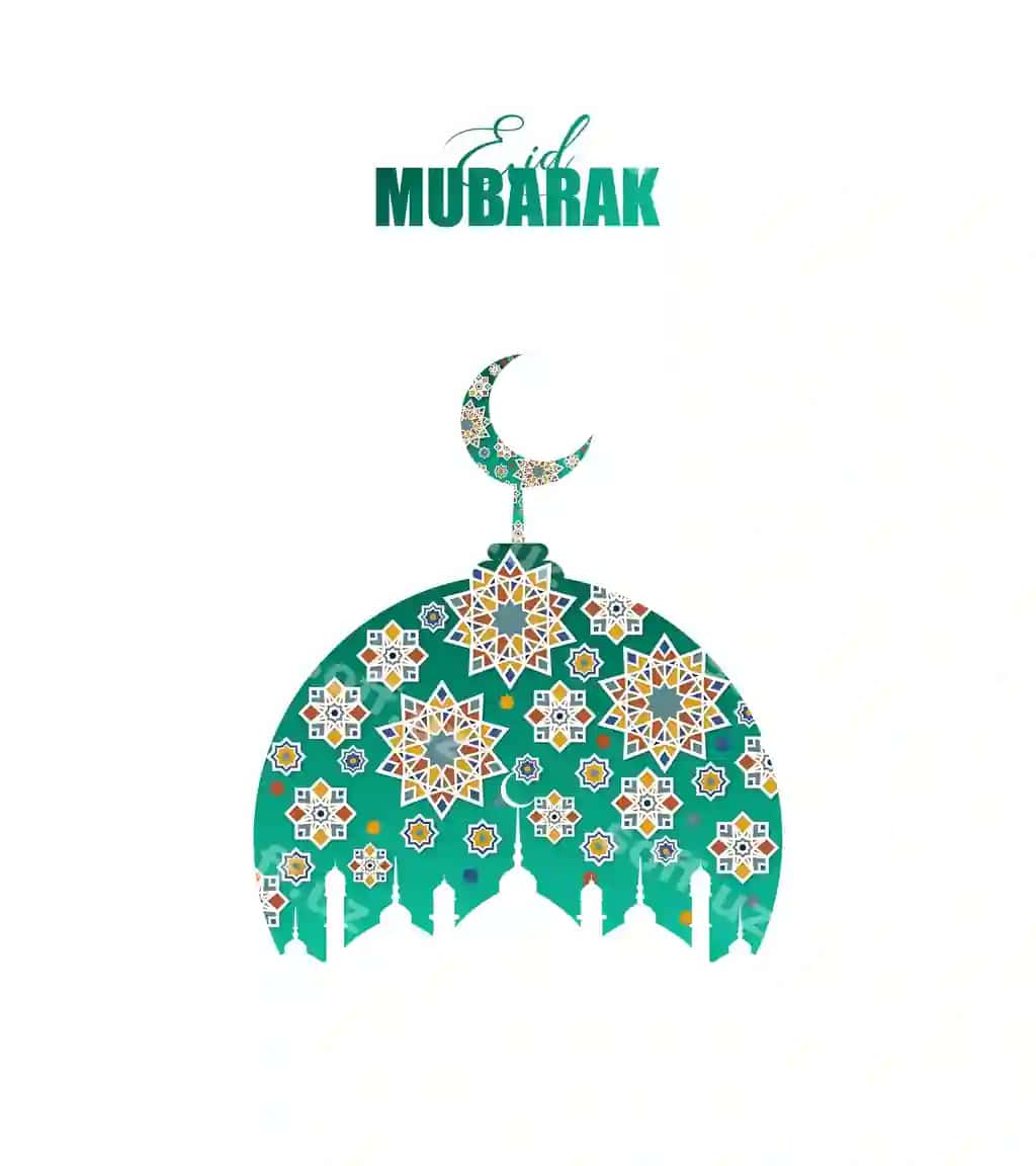 Eid muborak Qurbon hiloli Arab elementlari bilan ijodkor tipografiyasi | Eid mubarak eid moon with arabic elements eid typography creative