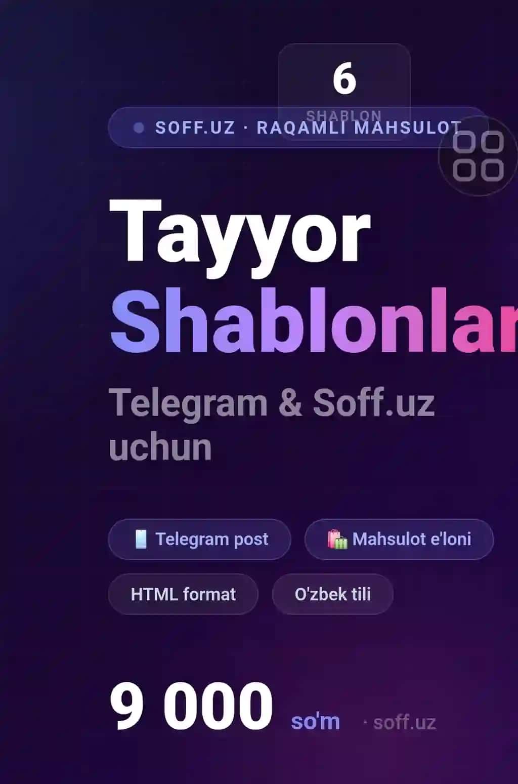 Telegram Post Shablonlari (Motivatsion + Mahsulot E'loni)