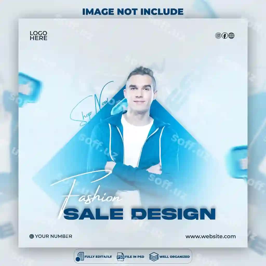 Moda sotuv shabloni dizayni ijtimoiy tarmoqlar | Fashion sale template design social media
