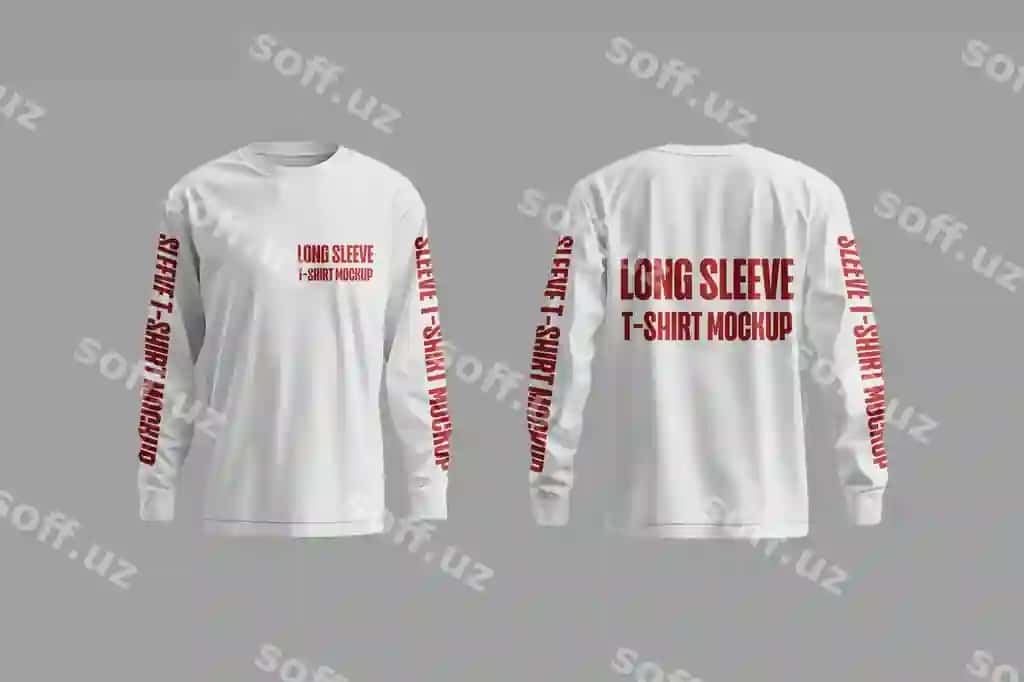 Uzun qo'lliq futbolka namunasi prezentatsiyasi | Long sleeve t shirt mockup presentation