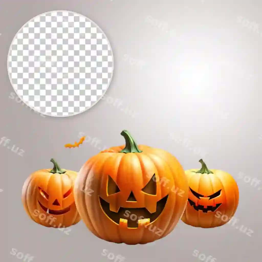 Baxromli Halloween matni shaffof fonda | Happy hallowen text transparent background
