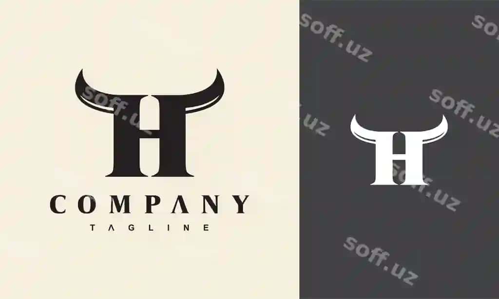Bosh harf H burqin logotipi | Initial h horn logo