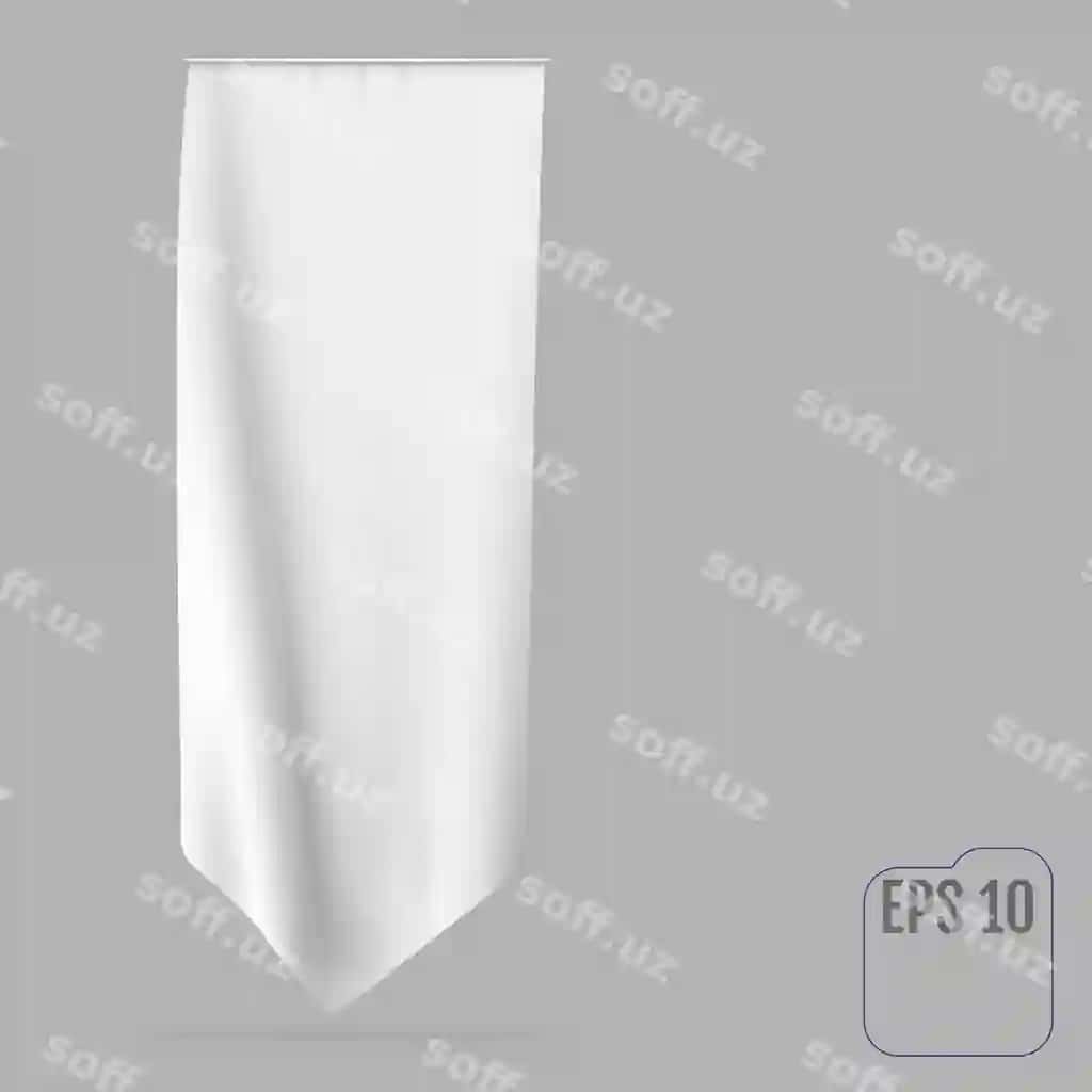 Bo'sh oq uzun uchburchak bayroq | Blank white long pennant flag