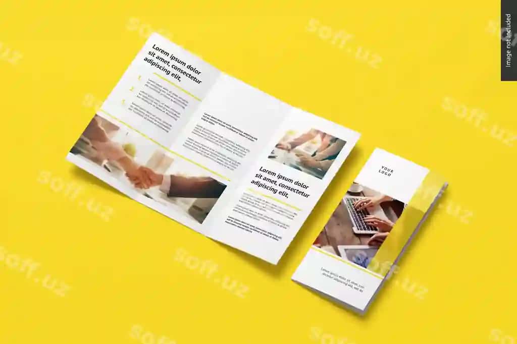 Uchli varaqli broshyur namunasi | Trifold brochure mockup