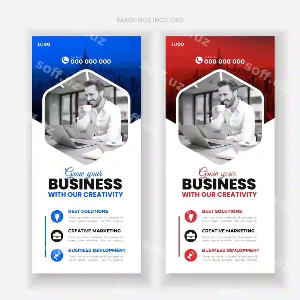 Stilli korporativ stend kartasi dizayn shabloni | Stylish corporate rack card design template