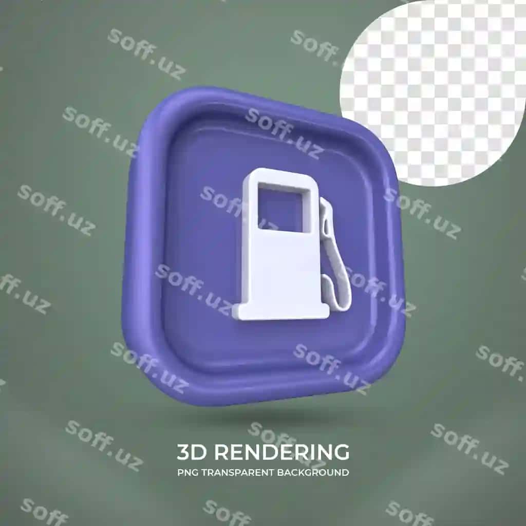 Gaz stantsiyasi ikonka 3d render shaffof fonda ajraltirilgan | Gas station icon 3d rendering isolated transparent background