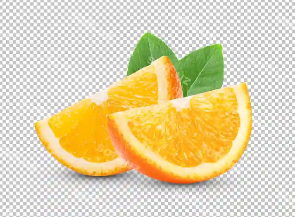 O'tgan yarımi apelsin sitrus meva ajralangan alfa katman | Ripe half orange citrus fruit isolated alpha layer