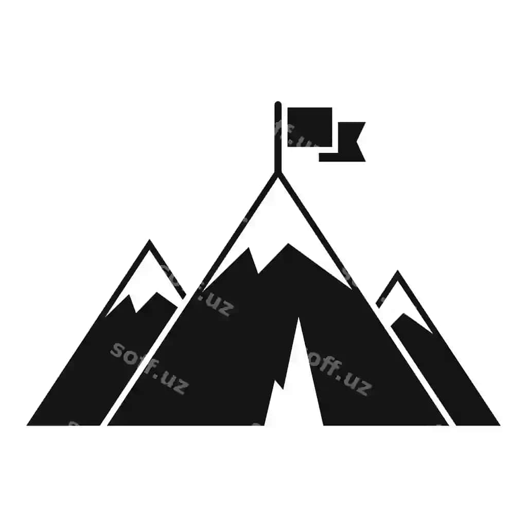 O'sish bayroq to'pka ikonka oddiy vektor kasb o'sishi muvaffaqiyat maqsad | Growth flag mountain icon simple vector career climb success target