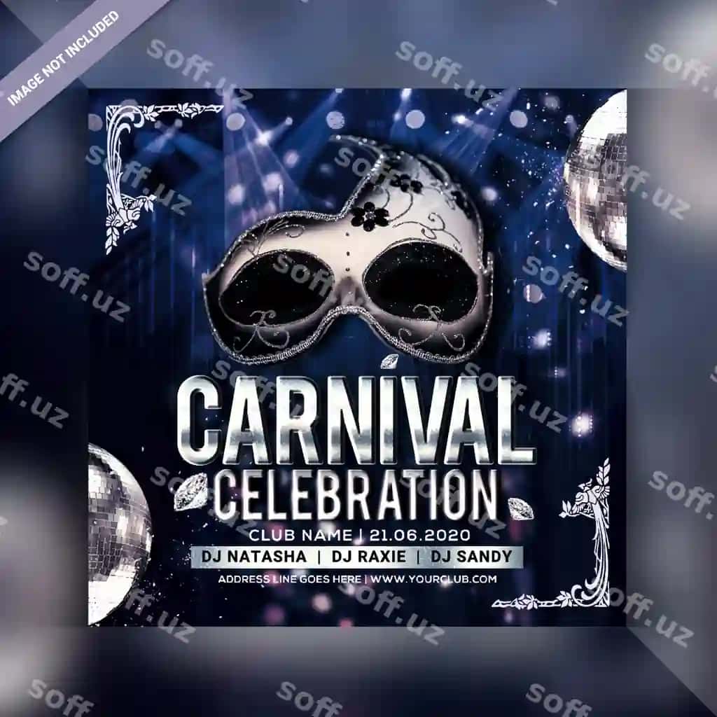 Karnaval to'yxona e'loni | Carnival party flyer