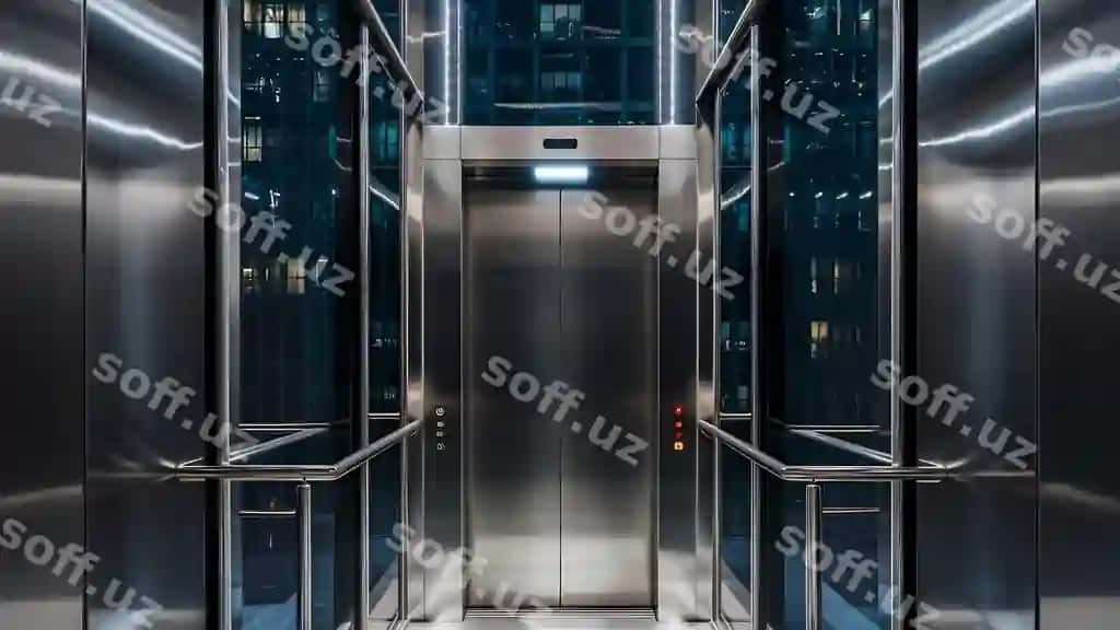 Ichida zamonaviy lift shaft | Inside modern elevator shaft