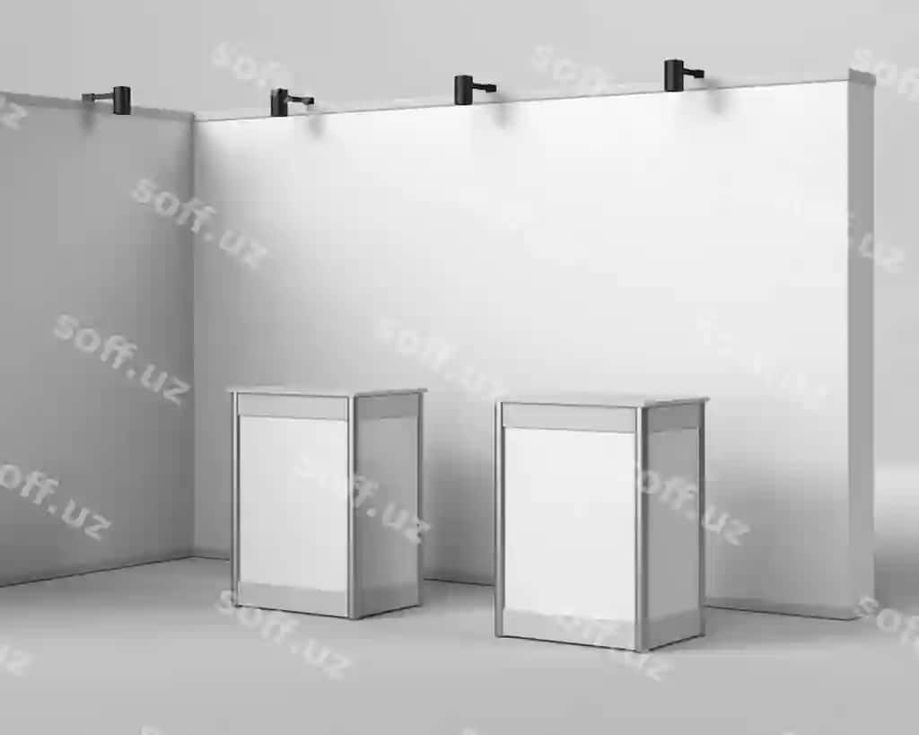 Ekspozitsiya stend model joylashuvi | Exhibition stand mock up arrangement