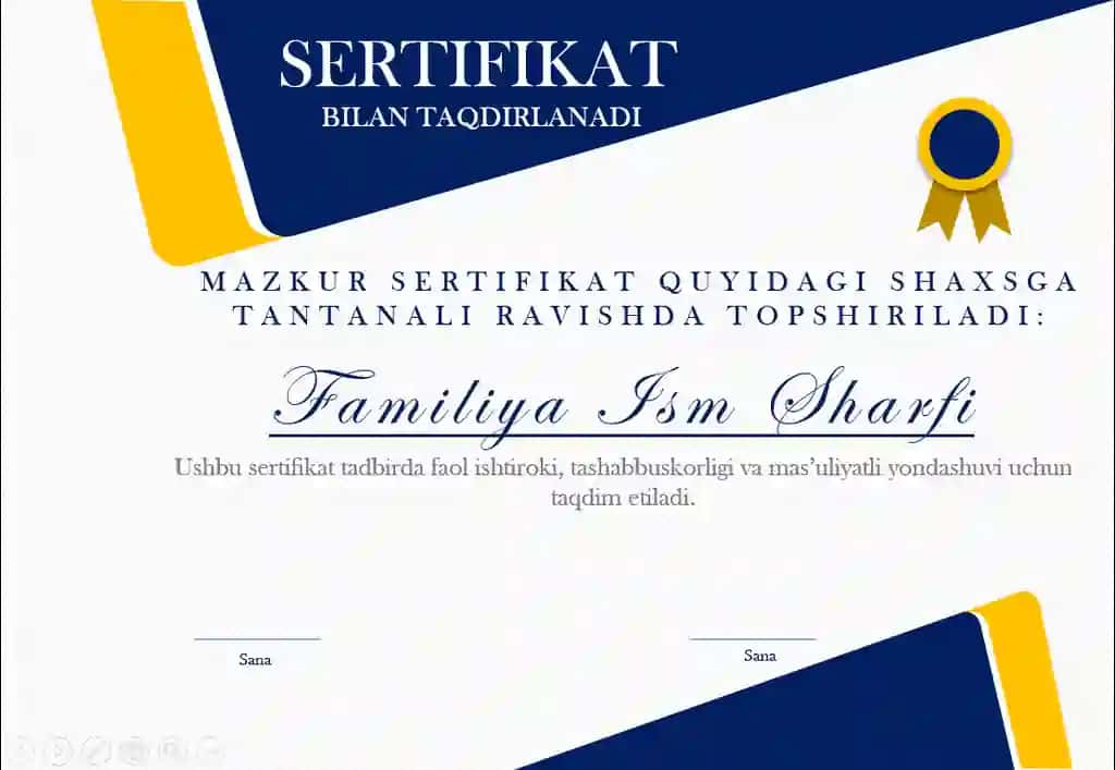 Sertifikat, Certificate, Сертификат