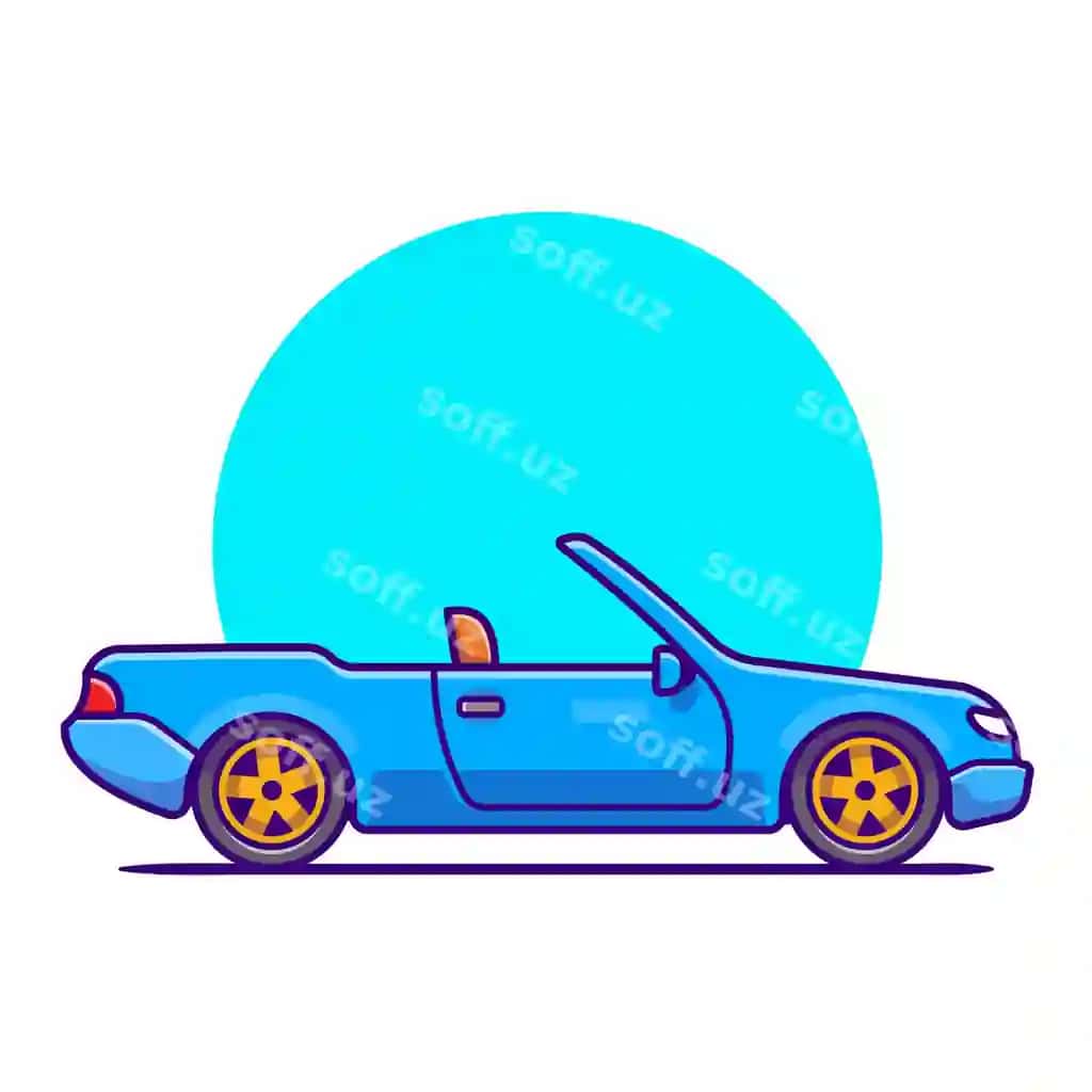 Kabriolet mashina karyokat transport vositi ajraltirilgan | Cabriolet car cartoon vehicle transportation isolated