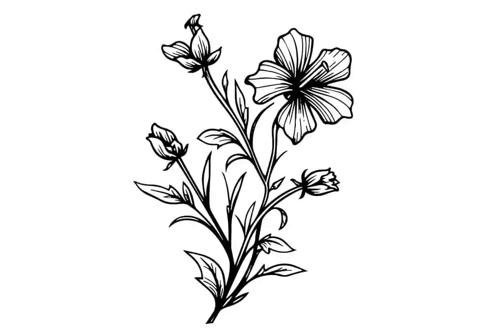 Yovvoyi gul qo'lda chizilgan siyoh eskizi o'yilgan retro uslubidagi vektor tasviri | Wild flower hand drawn ink sketch engraved retro style vector illustration
