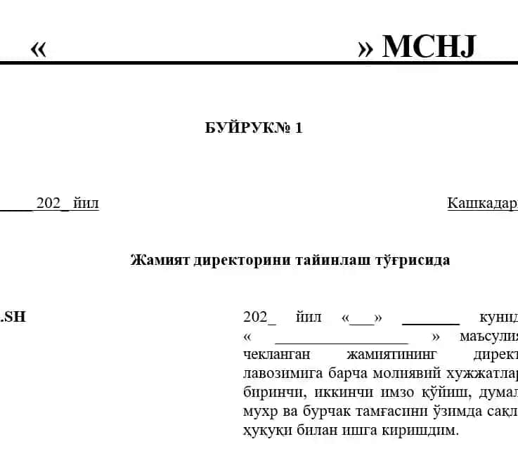 BUYRUQ DIREKTOR NAMUNA