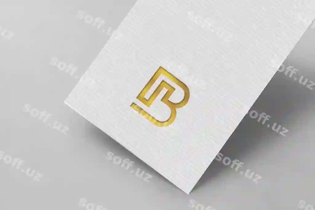 Oltin logotip mockup qora varaq | Gold logo mockup white paper