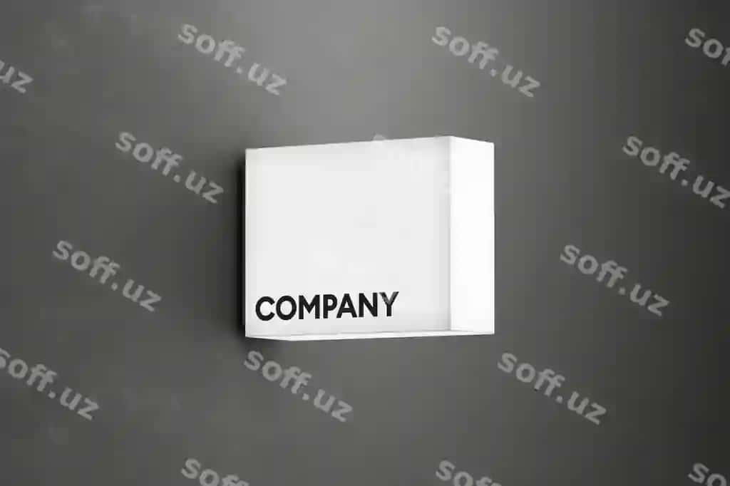 Minimalistik do'kon me'morchiligi lightbox dizayni mockup me'morchilik brending | Minimalist shop signage lightbox design mockup signboard branding
