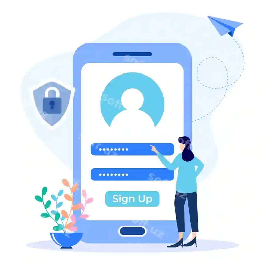 Illustratsiya vektor grafika karyakatur shimri onlayn roʻyxatdan oʻtish | Illustration vector graphic cartoon character online registration